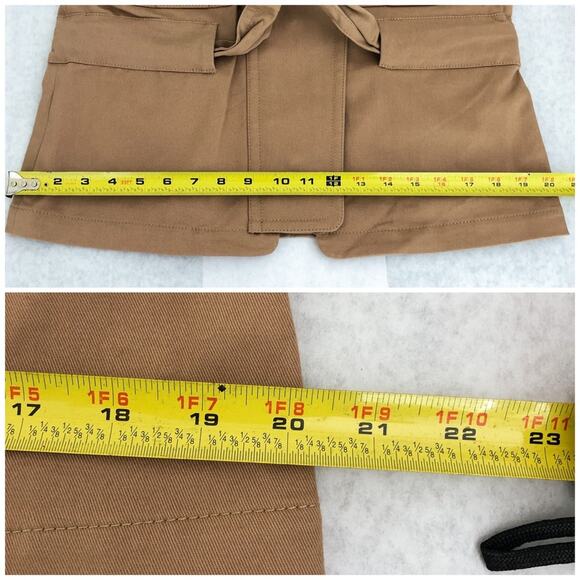 Express Utility Jacket Belted Pockets Oversized Cotton Twill Stretch Size XS Tan - Picture 13 of 16